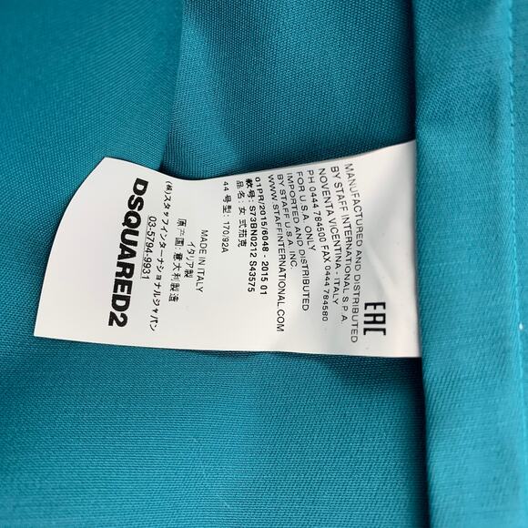 DSQUARED2 Size 8 Teal Cotton Jacket Blazer - Picture 5 of 7